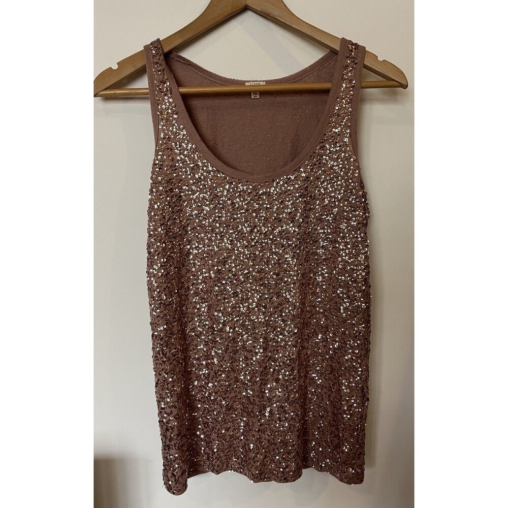 J Crew Copper/Tan Sequin Tank Top Size XS